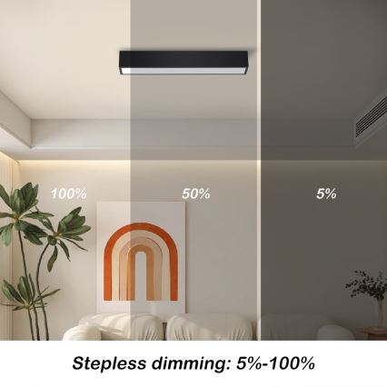 Immax NEO 07254L - LED Prigušiva plafonjera NEO LITE LUNGO LED/20W/230V 3000-6000K Wi-Fi Tuya crno + Daljinski upravljač