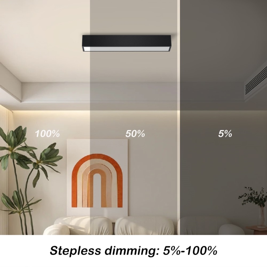 Immax NEO 07254L - LED Prigušiva plafonjera NEO LITE LUNGO LED/20W/230V 3000-6000K Wi-Fi Tuya crno + Daljinski upravljač