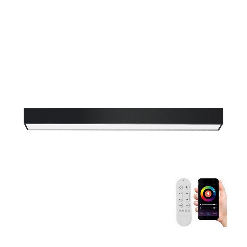 Immax NEO 07255L - LED Prigušiva plafonjera NEO LITE LUNGO LED/20W/230V 3000-6000K Wi-Fi Tuya crno + Daljinski upravljač