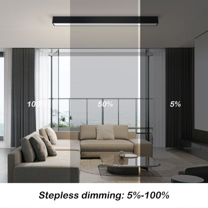 Immax NEO 07255L - LED Prigušiva plafonjera NEO LITE LUNGO LED/20W/230V 3000-6000K Wi-Fi Tuya crno + Daljinski upravljač