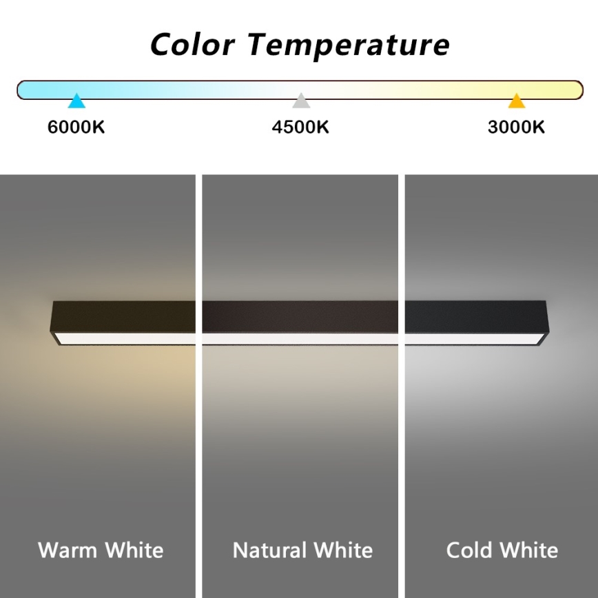 Immax NEO 07256L - LED Prigušiva plafonjera NEO LITE LUNGO LED/38W/230V 3000-6000K Wi-Fi Tuya crno + Daljinski upravljač