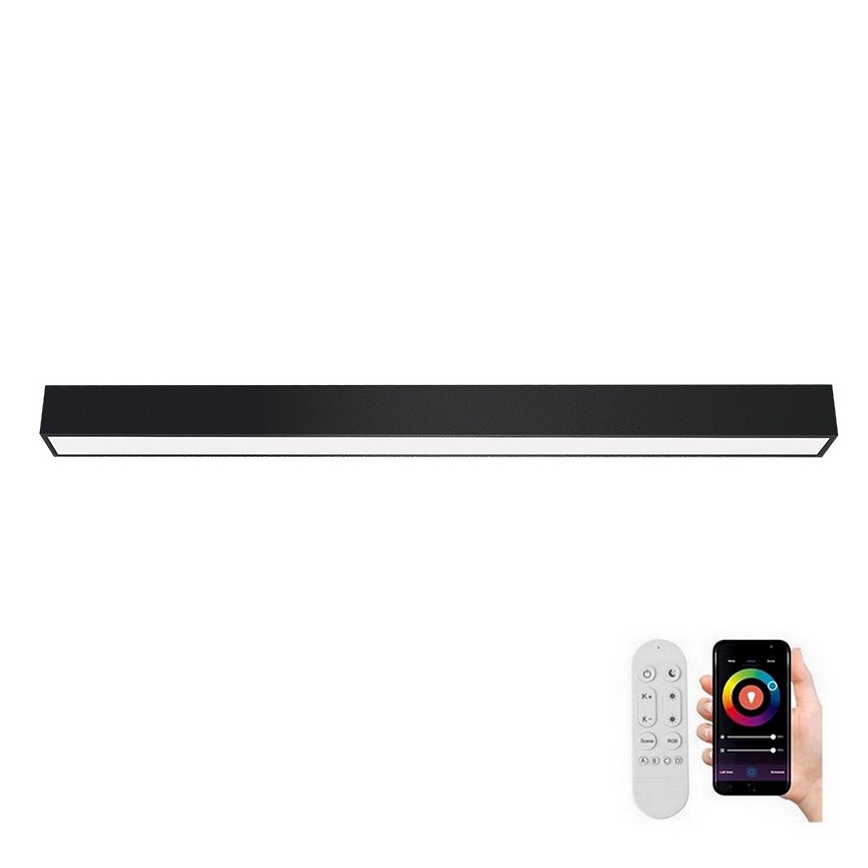 Immax NEO 07256L - LED Prigušiva plafonjera NEO LITE LUNGO LED/38W/230V 3000-6000K Wi-Fi Tuya crno + Daljinski upravljač