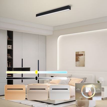 Immax NEO 07256L - LED Prigušiva plafonjera NEO LITE LUNGO LED/38W/230V 3000-6000K Wi-Fi Tuya crno + Daljinski upravljač