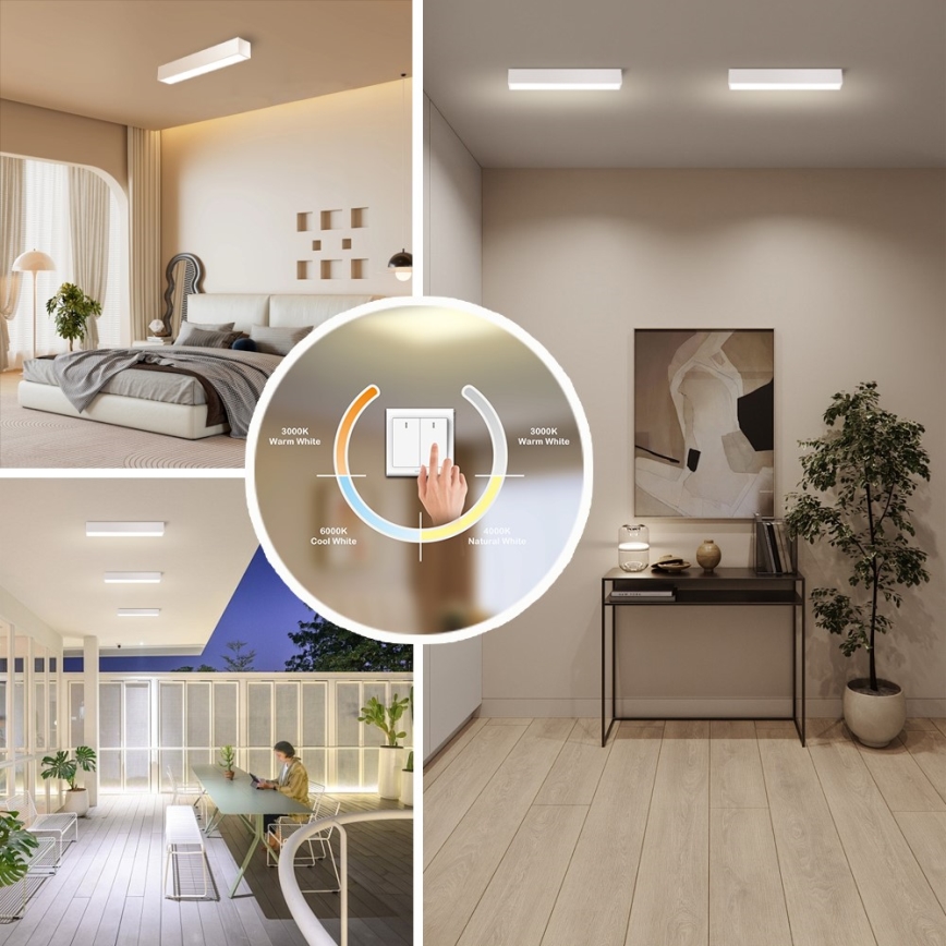 Immax NEO 07257L - LED Prigušiva plafonjera NEO LITE LUNGO LED/20W/230V 3000-6000K Wi-Fi Tuya bela + Daljinski upravljač