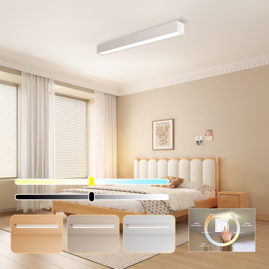 Immax NEO 07258L - LED Prigušiva plafonjera NEO LITE LUNGO LED/29W/230V 3000-6000K Wi-Fi Tuya bela + Daljinski upravljač