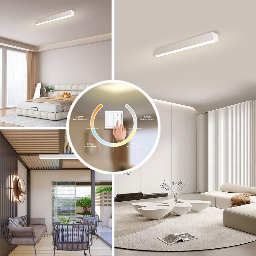 Immax NEO 07258L - LED Prigušiva plafonjera NEO LITE LUNGO LED/29W/230V 3000-6000K Wi-Fi Tuya bela + Daljinski upravljač