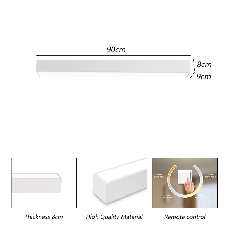Immax NEO 07258L - LED Prigušiva plafonjera NEO LITE LUNGO LED/29W/230V 3000-6000K Wi-Fi Tuya bela + Daljinski upravljač