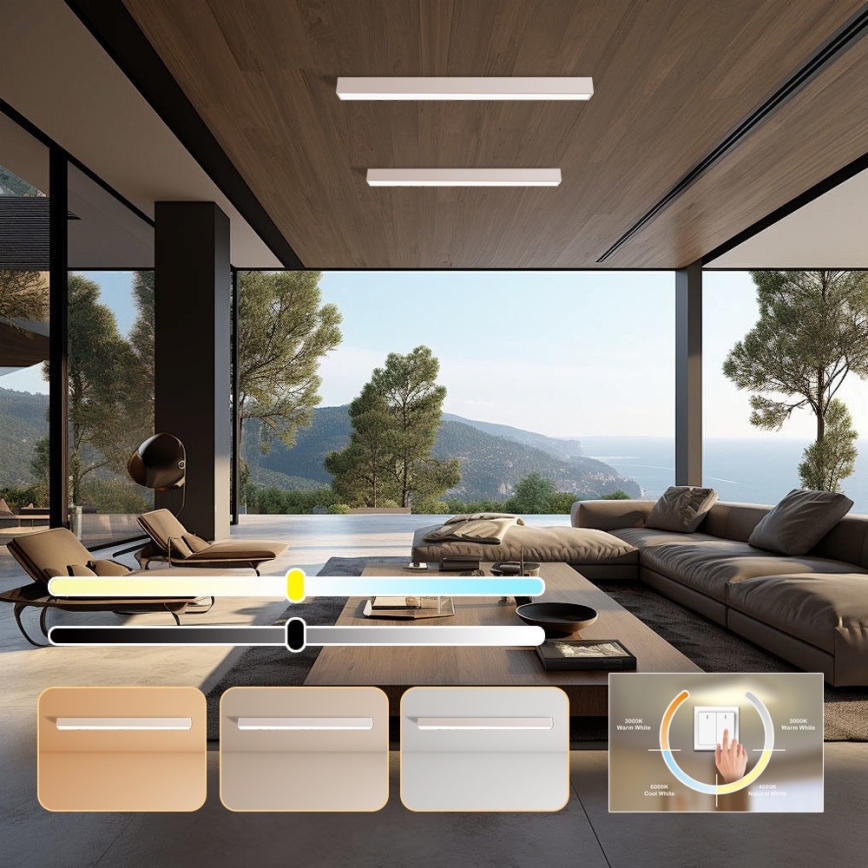Immax NEO 07259L - LED Prigušiva plafonjera NEO LITE LUNGO LED/38W/230V 3000-6000K Wi-Fi Tuya bela + Daljinski upravljač