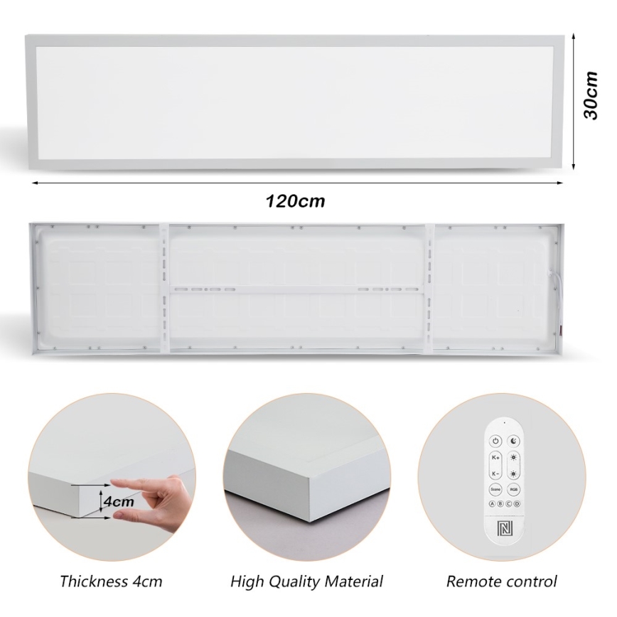 Immax NEO 07276L - LED Prigušiva plafonjera za kupatilo NEO LITE FRAME LED/50W/230V IP44 Wi-Fi Tuya + Daljinski upravljač bela