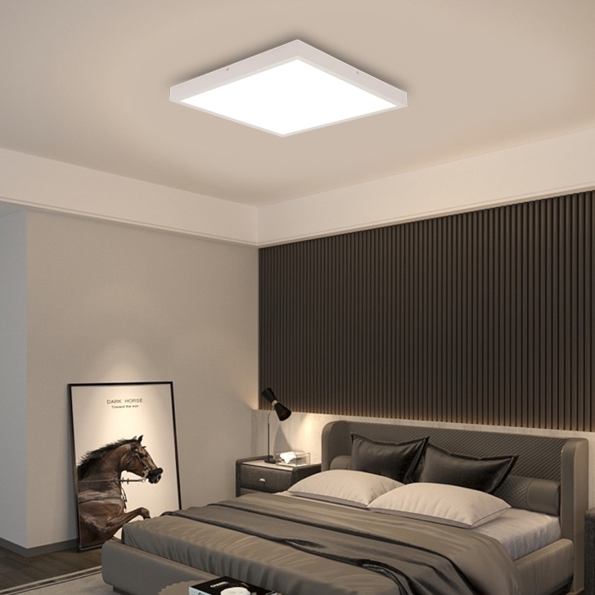 Immax NEO 07277L - LED Prigušiva plafonjera za kupatilo NEO LITE FRAME LED/50W/230V IP44 Wi-Fi Tuya +daljinski upravljač bela