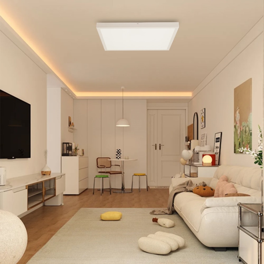 Immax NEO 07277L - LED Prigušiva plafonjera za kupatilo NEO LITE FRAME LED/50W/230V IP44 Wi-Fi Tuya +daljinski upravljač bela