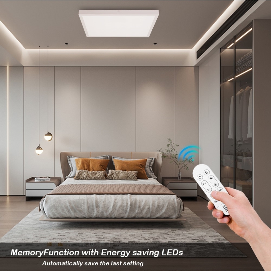Immax NEO 07277L - LED Prigušiva plafonjera za kupatilo NEO LITE FRAME LED/50W/230V IP44 Wi-Fi Tuya +daljinski upravljač bela
