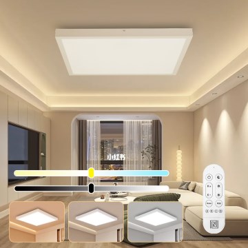 Immax NEO 07277L - LED Prigušiva plafonjera za kupatilo NEO LITE FRAME LED/50W/230V IP44 Wi-Fi Tuya +daljinski upravljač bela