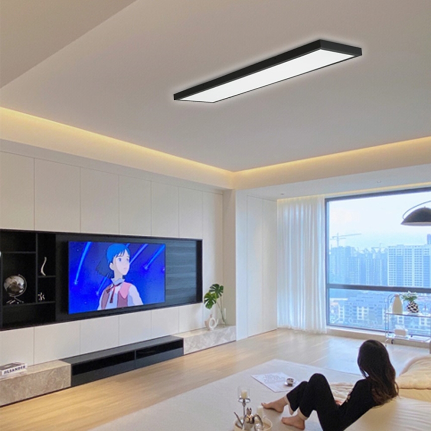 Immax NEO 07278L - LED Prigušiva plafonjera za kupatilo NEO LITE FRAME LED/50W/230V IP44 Wi-Fi Tuya + Daljinski upravljač crno