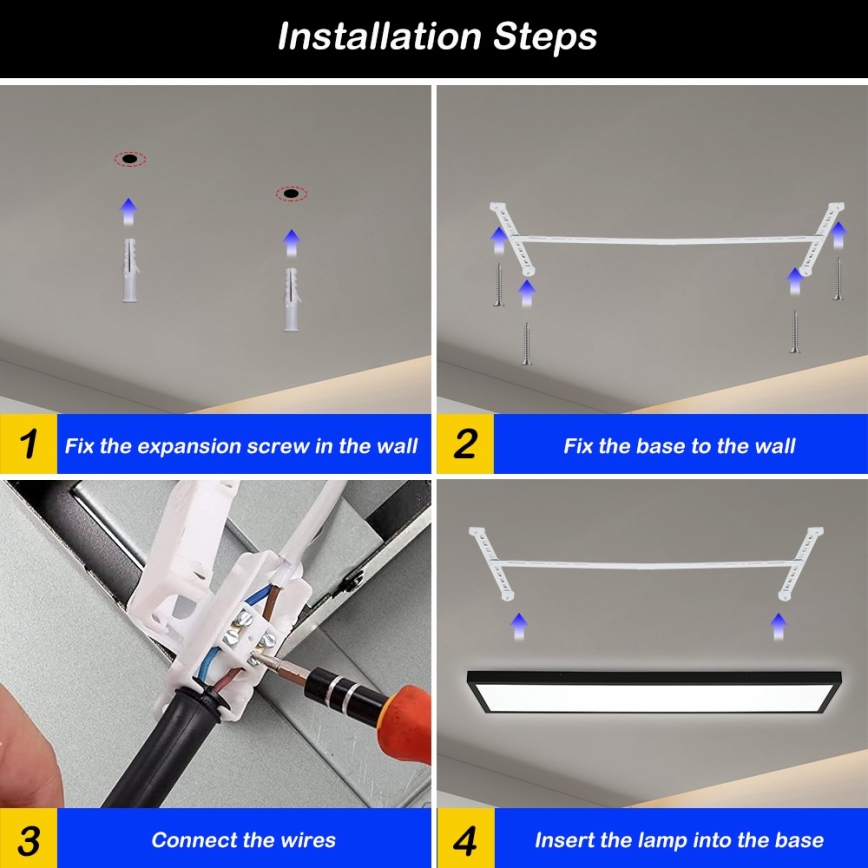 Immax NEO 07278L - LED Prigušiva plafonjera za kupatilo NEO LITE FRAME LED/50W/230V IP44 Wi-Fi Tuya + Daljinski upravljač crno