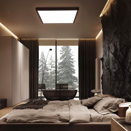 Immax NEO 07279L - LED Prigušiva plafonjera za kupatilo NEO LITE FRAME LED/50W/230V IP44 Wi-Fi Tuya + Daljinski upravljač crno