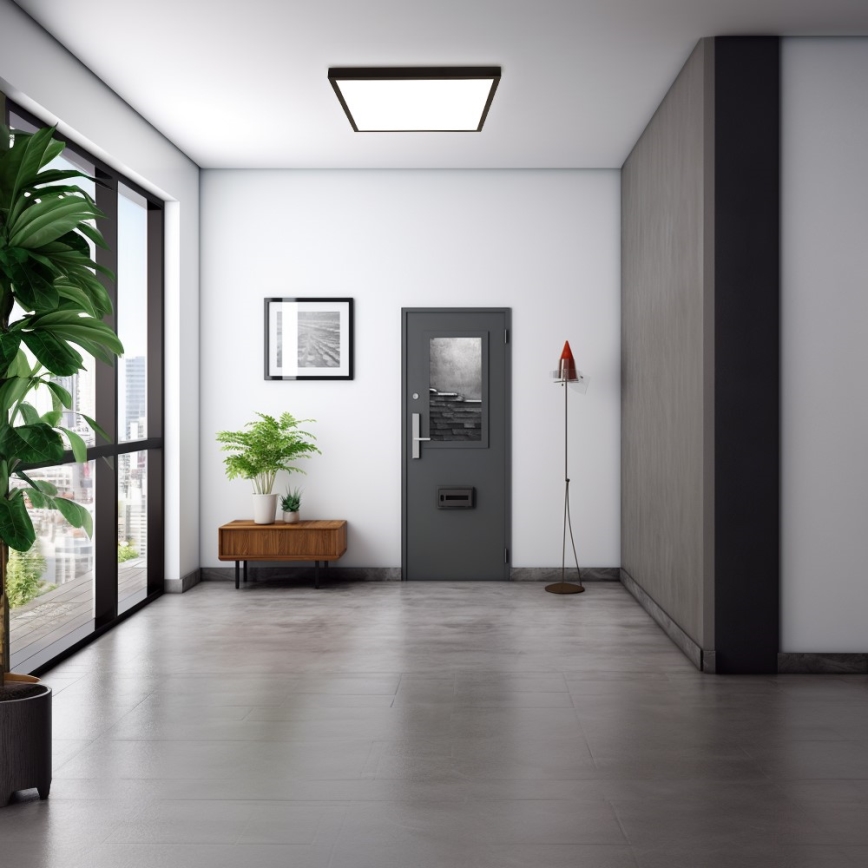 Immax NEO 07279L - LED Prigušiva plafonjera za kupatilo NEO LITE FRAME LED/50W/230V IP44 Wi-Fi Tuya + Daljinski upravljač crno