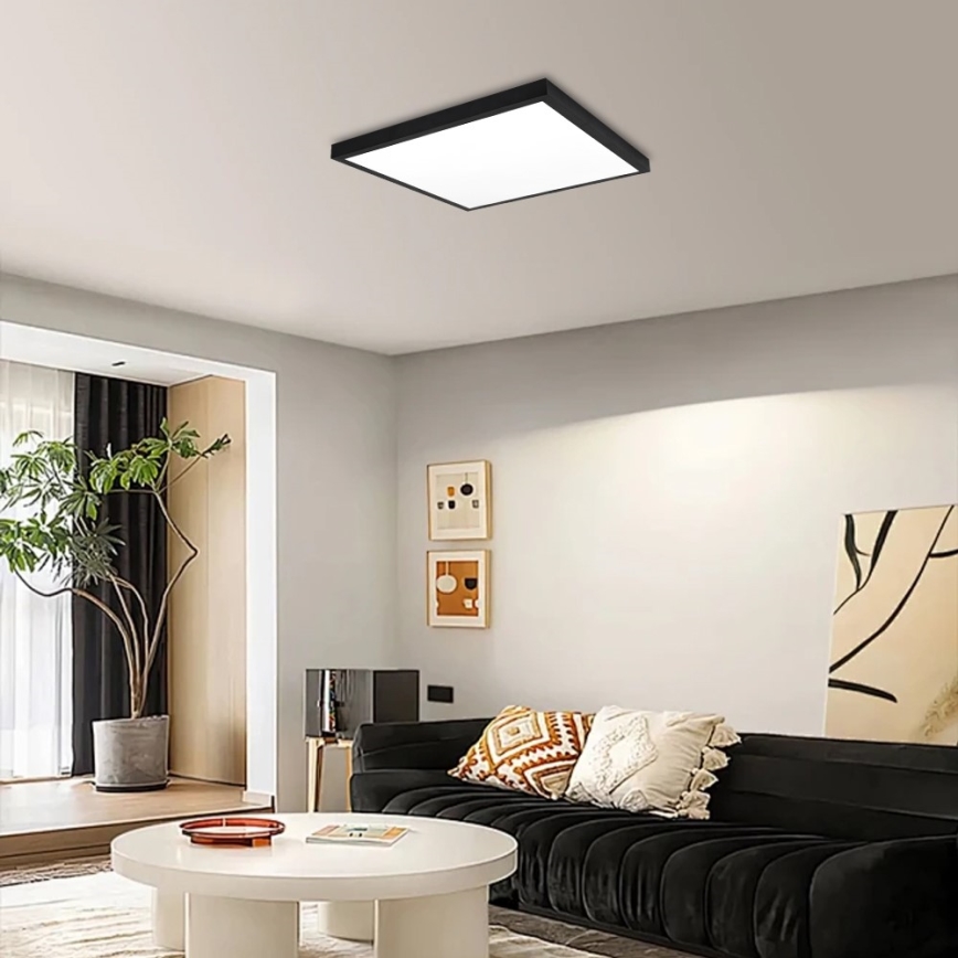 Immax NEO 07279L - LED Prigušiva plafonjera za kupatilo NEO LITE FRAME LED/50W/230V IP44 Wi-Fi Tuya + Daljinski upravljač crno