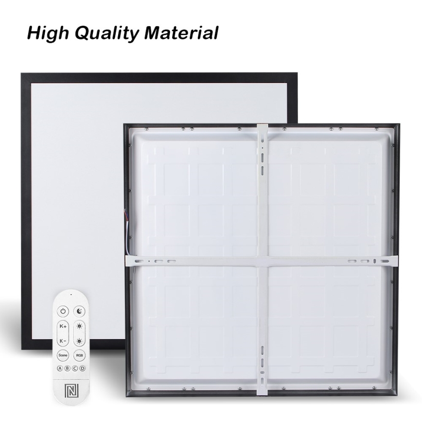 Immax NEO 07279L - LED Prigušiva plafonjera za kupatilo NEO LITE FRAME LED/50W/230V IP44 Wi-Fi Tuya + Daljinski upravljač crno