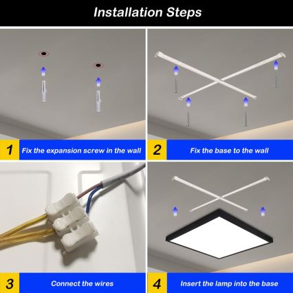Immax NEO 07279L - LED Prigušiva plafonjera za kupatilo NEO LITE FRAME LED/50W/230V IP44 Wi-Fi Tuya + Daljinski upravljač crno