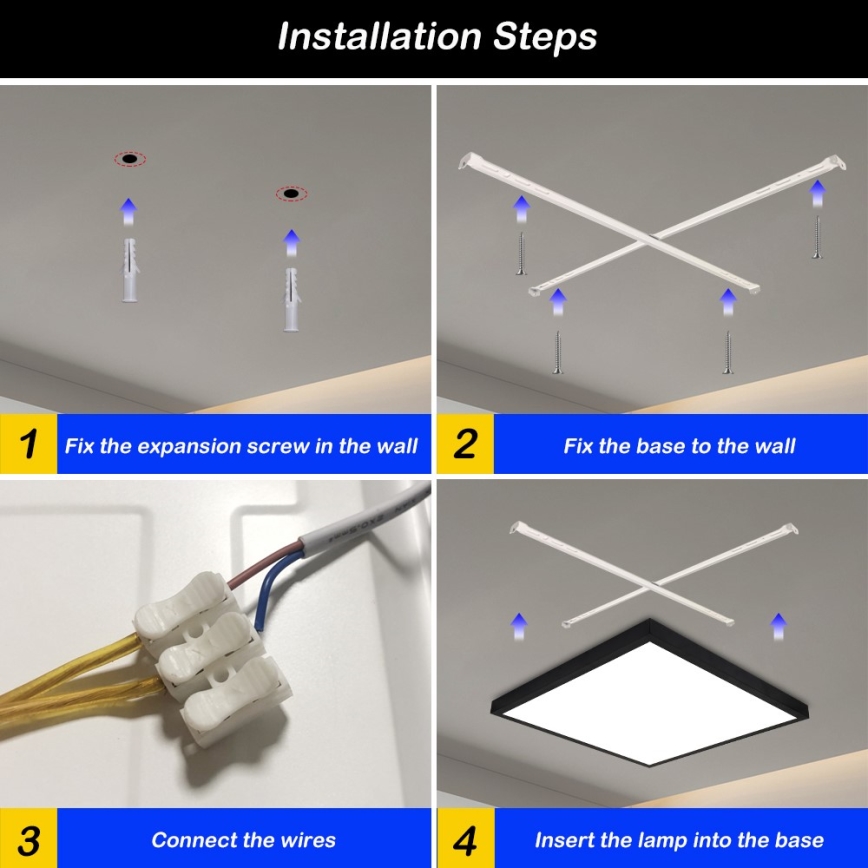 Immax NEO 07279L - LED Prigušiva plafonjera za kupatilo NEO LITE FRAME LED/50W/230V IP44 Wi-Fi Tuya + Daljinski upravljač crno