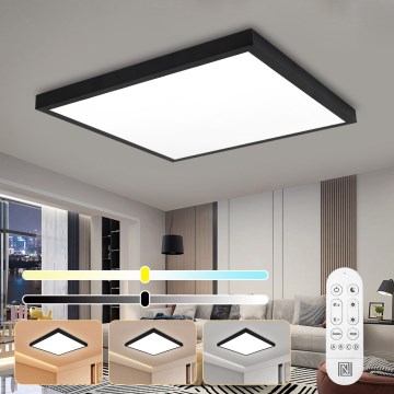 Immax NEO 07279L - LED Prigušiva plafonjera za kupatilo NEO LITE FRAME LED/50W/230V IP44 Wi-Fi Tuya + Daljinski upravljač crno
