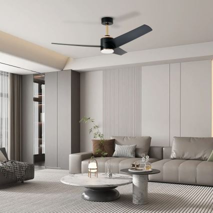 Immax NEO 07280L - LED Prigušivi plafonski ventilator BEAUTY LED/18W/230V Wi-Fi Tuya crno + Daljinski upravljač