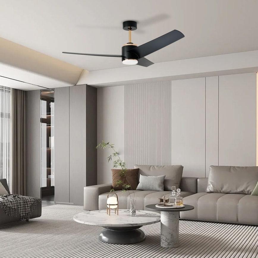 Immax NEO 07280L - LED Prigušivi plafonski ventilator BEAUTY LED/18W/230V Wi-Fi Tuya crno + Daljinski upravljač