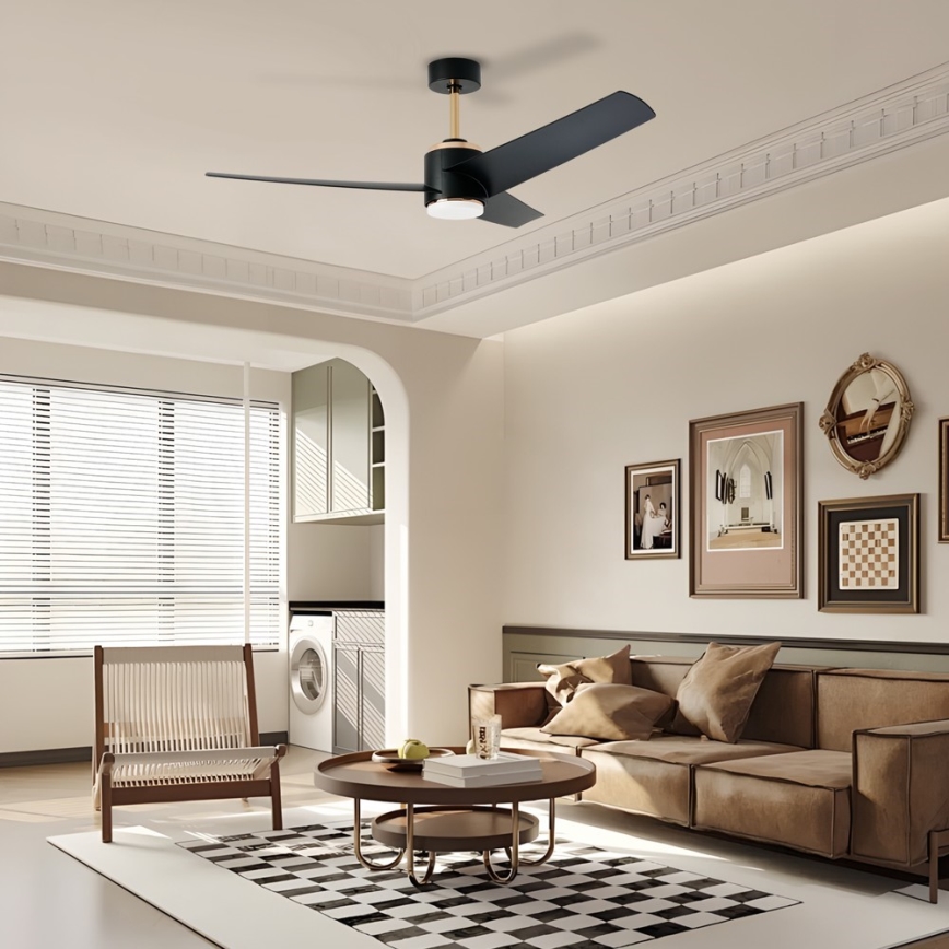 Immax NEO 07280L - LED Prigušivi plafonski ventilator BEAUTY LED/18W/230V Wi-Fi Tuya crno + Daljinski upravljač