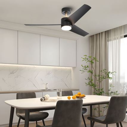 Immax NEO 07280L - LED Prigušivi plafonski ventilator BEAUTY LED/18W/230V Wi-Fi Tuya crno + Daljinski upravljač