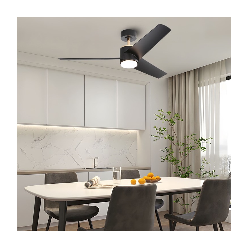 Immax NEO 07280L - LED Prigušivi plafonski ventilator BEAUTY LED/18W/230V Wi-Fi Tuya crno + Daljinski upravljač