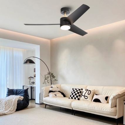 Immax NEO 07280L - LED Prigušivi plafonski ventilator BEAUTY LED/18W/230V Wi-Fi Tuya crno + Daljinski upravljač