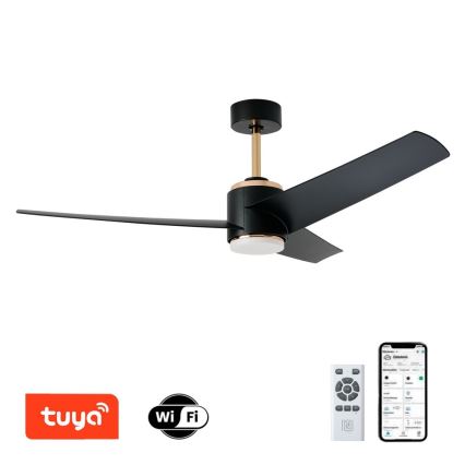 Immax NEO 07280L - LED Prigušivi plafonski ventilator BEAUTY LED/18W/230V Wi-Fi Tuya crno + Daljinski upravljač