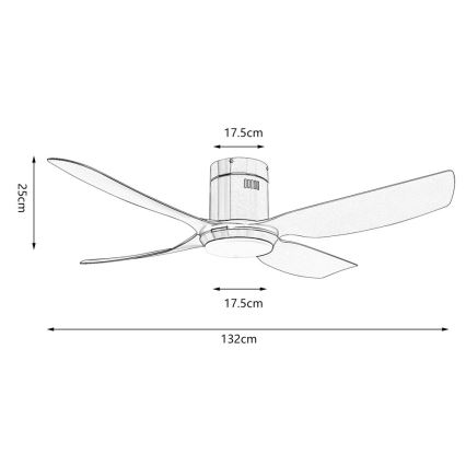 Immax NEO 07282L - LED+CCT prigušiva plafonski ventilator PURE LED/24W/230V 3000/4000/6000K Wi-Fi Tuya + daljinski upravljač