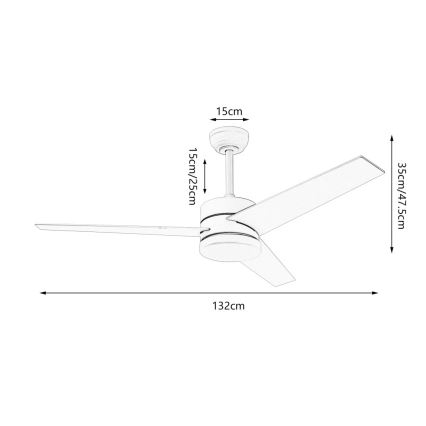 Immax NEO 07284L - LED+CCT prigušiva stropni ventilator VARIABLE LED/24W/230V 3000/4000/6000K Wi-Fi Tuya + daljinski upravljač