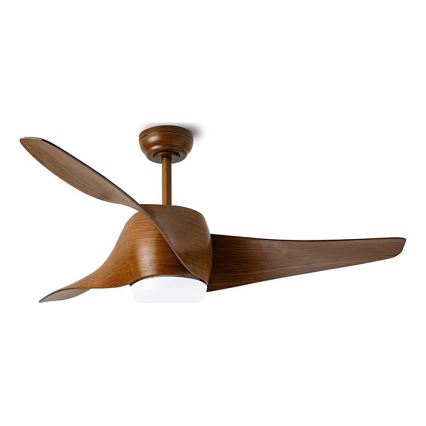 Immax NEO 07286L - LED Prigušivi plafonski ventilator WAVE LED/18W/230V Wi-Fi Tuya braon + Daljinski upravljač
