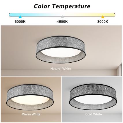 Immax NEO 07287L - LED+CCT prigušiva plafonska lampa LONA LED/36W/230V 3000-6000K Wi-Fi Tuya, prečnik 45,5 cm, sa daljinskim upravljačem