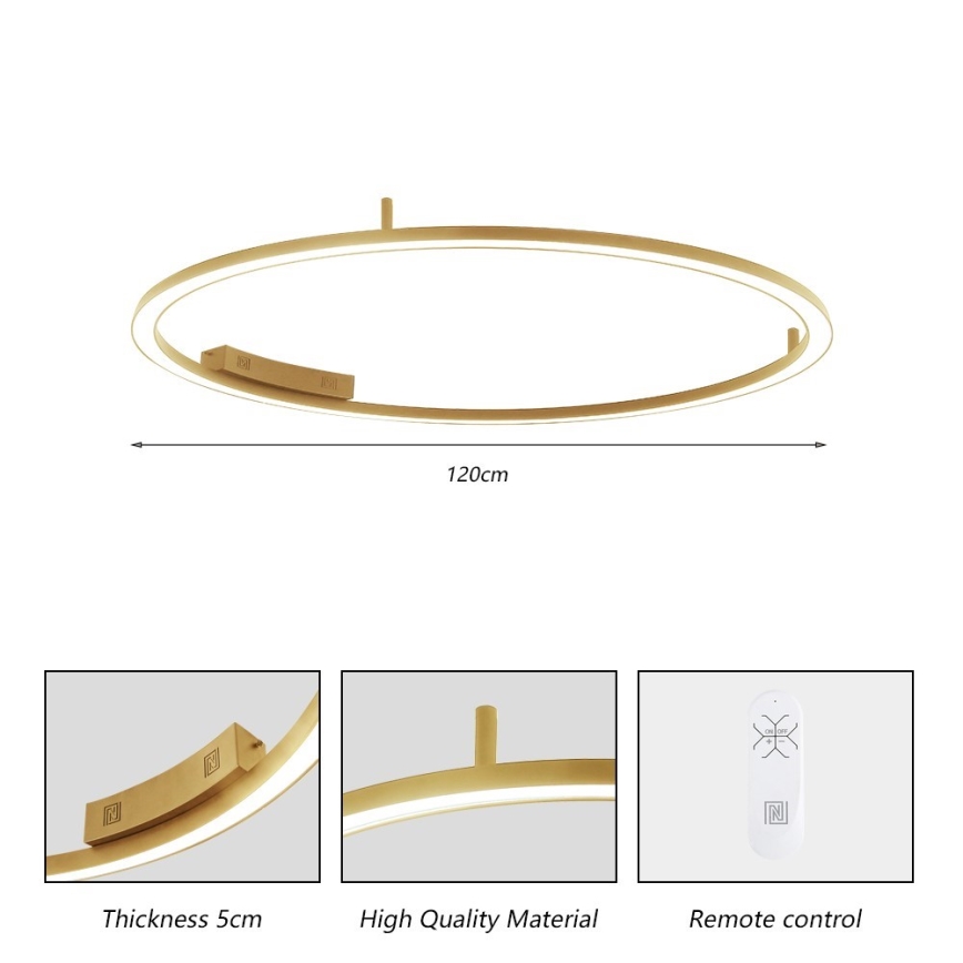 Immax NEO 07290-120G - LED+CCT prigušiva plafonska svetiljka FINO LED/55W/230V 2700-6500K Tuya prečnik 120 cm + daljinski upravljač