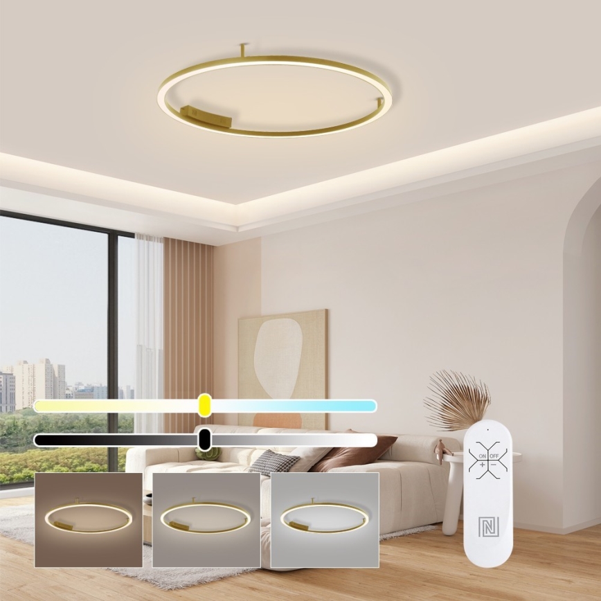 Immax NEO 07291-80G - LED+CCT Prigušiva stropna svetiljka FINO LED/55W/230V 2700-6500K Tuya prečnik 80 cm + daljinski upravljač