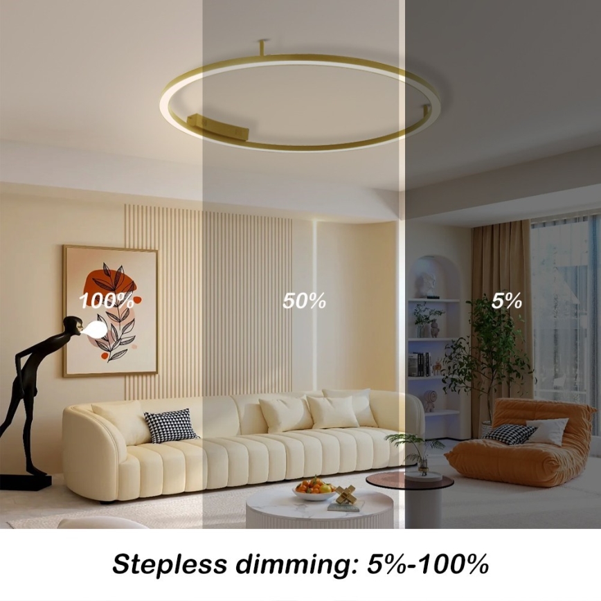 Immax NEO 07291-80G - LED+CCT Prigušiva stropna svetiljka FINO LED/55W/230V 2700-6500K Tuya prečnik 80 cm + daljinski upravljač