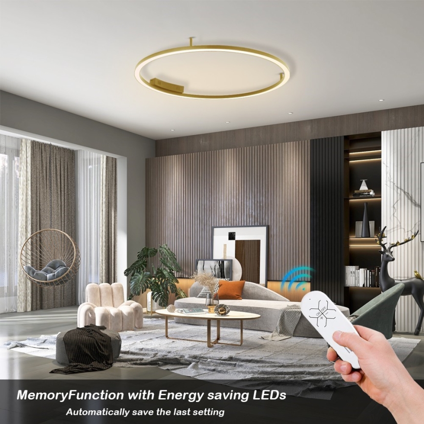 Immax NEO 07291-80G - LED+CCT Prigušiva stropna svetiljka FINO LED/55W/230V 2700-6500K Tuya prečnik 80 cm + daljinski upravljač