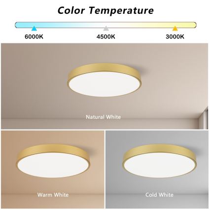 Immax NEO 07293L - prigušiva plafonska LED lampa NEO LITE SEMPLICI LED/60W/230V 3000-6000K prečnik 60 cm Wi-Fi Tuya zlatna + daljinski upravljač