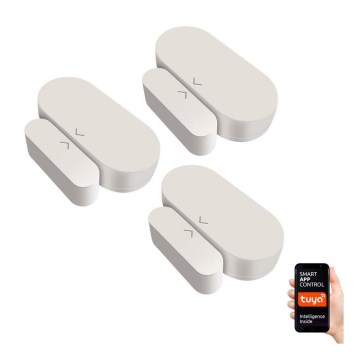 Immax NEO 07518C - Komplet 3x magnetnih senzora za vrata i prozore, 1x CR2032, Tuya