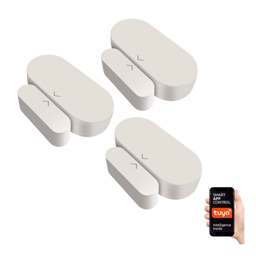 Immax NEO 07518C - Komplet 3x magnetnih senzora za vrata i prozore, 1x CR2032, Tuya