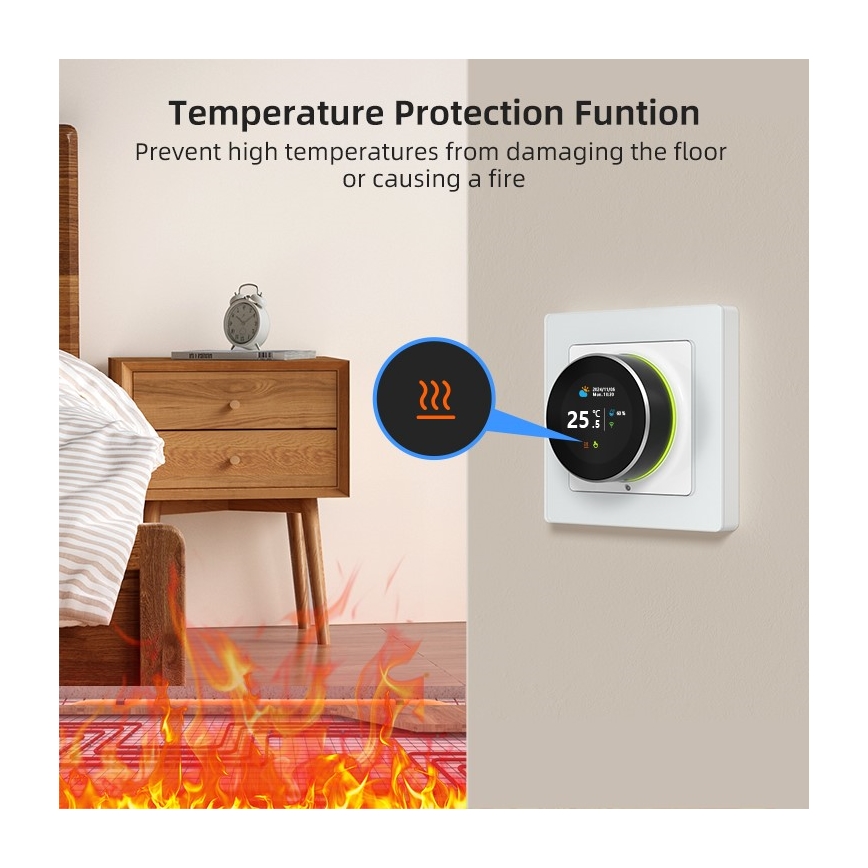 Immax NEO 07534L - Termostat za podno grejanje SMART 230V/3A Wi-Fi Tuya