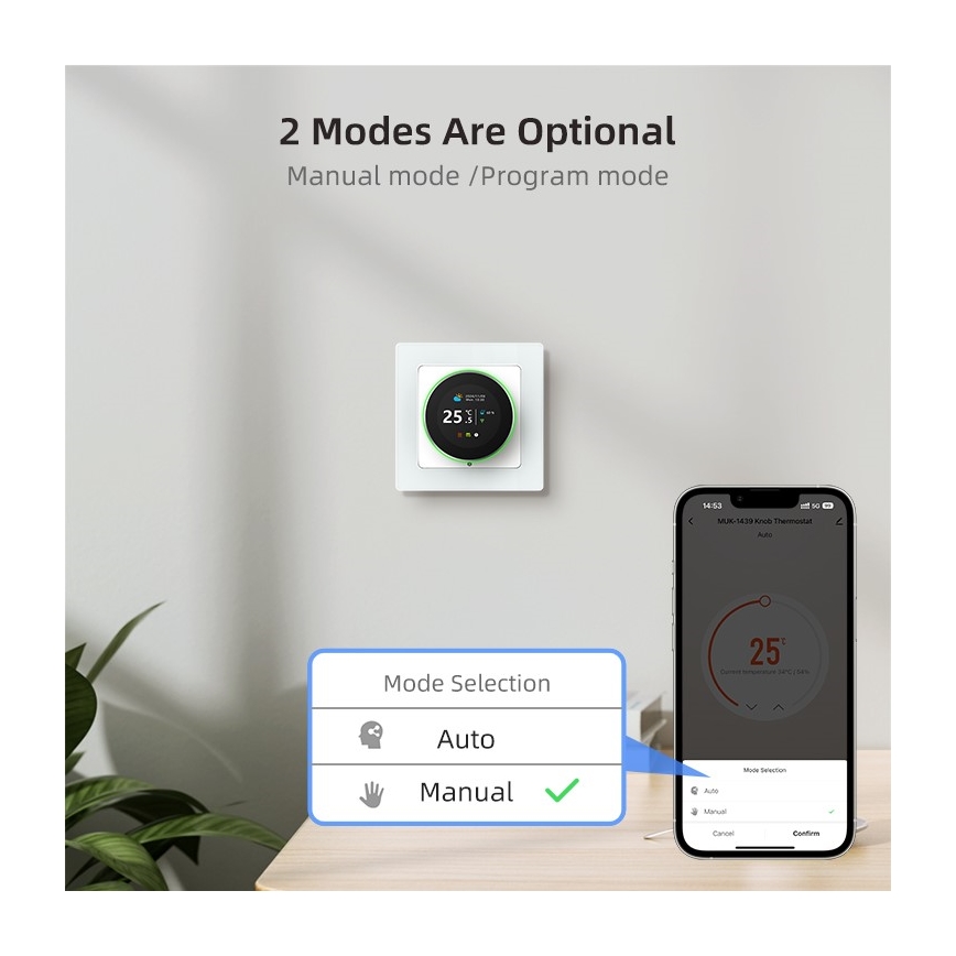 Immax NEO 07534L - Termostat za podno grejanje SMART 230V/3A Wi-Fi Tuya