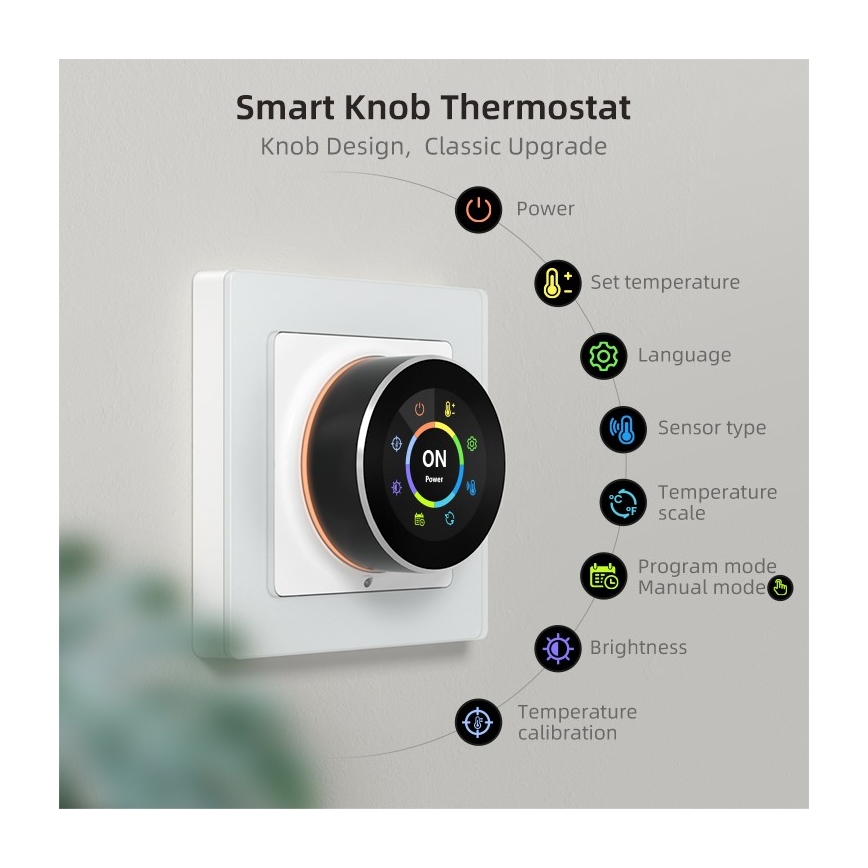 Immax NEO 07534L - Termostat za podno grejanje SMART 230V/3A Wi-Fi Tuya