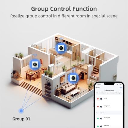 Immax NEO 07535L - SMART termostat za električno podno grejanje 230V/16A Wi-Fi Tuya