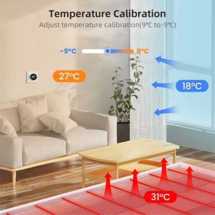 Immax NEO 07535L - SMART termostat za električno podno grejanje 230V/16A Wi-Fi Tuya
