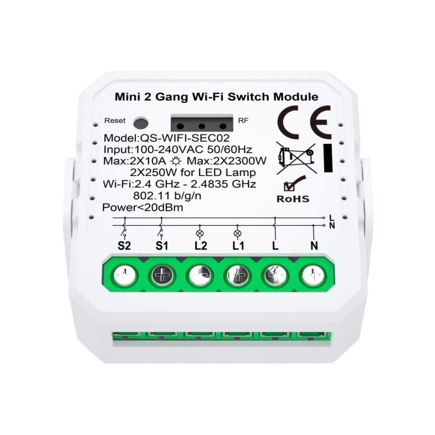 Immax NEO 07571L - Pametni kontroler NEO LITE V7 sa 2 tipke Wi-Fi Tuya